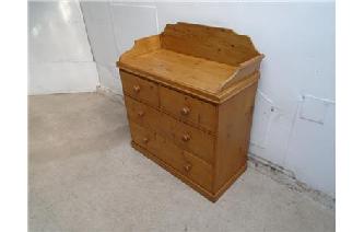 Large 4 Drawer Victorian Antique / Old Pine Chest Image